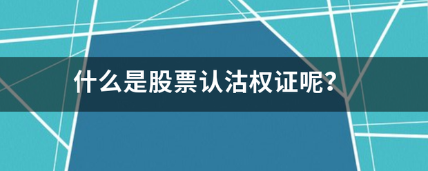 什么是股票认沽权证呢？